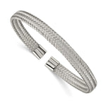 Load image into Gallery viewer, Stainless Steel Polished 6.00mm Mesh Wire Cuff BangleSRB2598