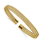 Load image into Gallery viewer, Stainless Steel Polished Yellow IP-plated 6.00mm Mesh Wire Cuff BangleSRB2599