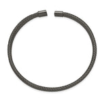 Load image into Gallery viewer, Stainless Steel Polished Black IP-plated 6.00mm Mesh Wire Cuff BangleSRB2600