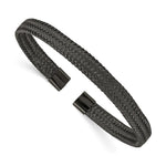 Load image into Gallery viewer, Stainless Steel Polished Black IP-plated 6.00mm Mesh Wire Cuff BangleSRB2600
