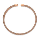 Load image into Gallery viewer, Stainless Steel Polished Rose IP-plated 6.00mm Mesh Wire Cuff BangleSRB2601