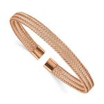 Load image into Gallery viewer, Stainless Steel Polished Rose IP-plated 6.00mm Mesh Wire Cuff BangleSRB2601