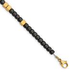 Load image into Gallery viewer, Stainless Steel Brushed Yellow IP w/Hematite 7in w/1.25in ext BraceletSRB2606-7