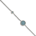 Load image into Gallery viewer, Stainless Steel Polished Reconstructed Turquoise w/1.25in ext. BraceletSRB2614-7