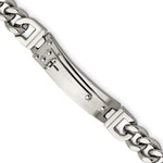 Load image into Gallery viewer, Stainless Steel Polished Cross 8.25in ID BraceletSRB2647-8.25