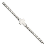 Load image into Gallery viewer, Stainless Steel Polished Cross 8in Link BraceletSRB2650-8