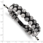 Load image into Gallery viewer, Black Macrame with Grey Map Stone Beads Adjustable BraceletSRB2707