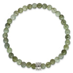 Load image into Gallery viewer, Stainless Steel Polished Sprectrolite Beaded Stretch BraceletSRB2713