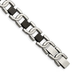 Load image into Gallery viewer, Stainless Steel Black IP-plated 8in BraceletSRB272-8