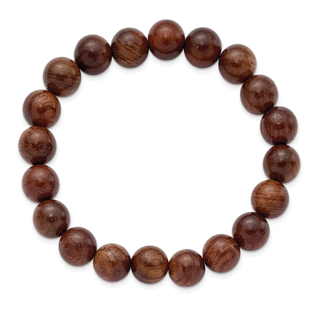 Burma Padauk Wood Beaded Stretch BraceletSRB2804