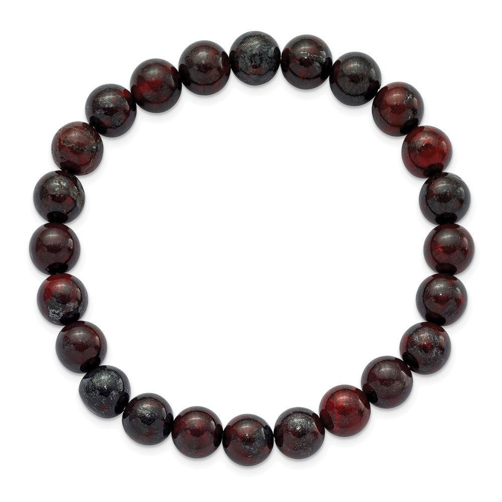 Red Agate Beaded Stretch BraceletSRB2848