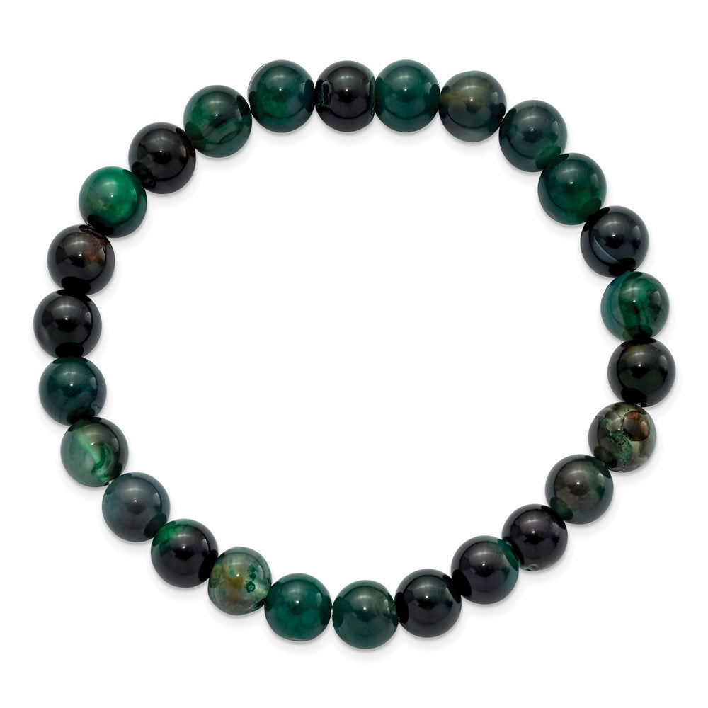 Aquatic Agate Beaded Stretch BraceletSRB2855