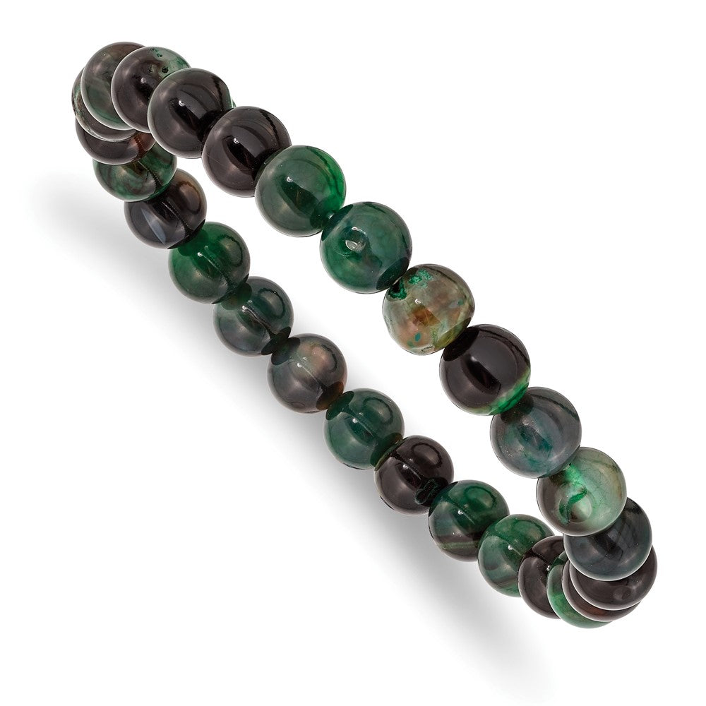 Aquatic Agate Beaded Stretch BraceletSRB2855