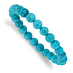 Load image into Gallery viewer, Blue Turquoise Agate Beaded Stretch BraceletSRB2860