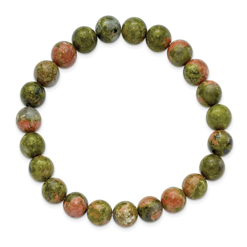 Unakite Agate Beaded Stretch BraceletSRB2863