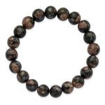 Load image into Gallery viewer, Black and Brown Agate Beaded Stretch BraceletSRB2867