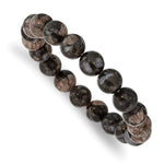 Load image into Gallery viewer, Black and Brown Agate Beaded Stretch BraceletSRB2867