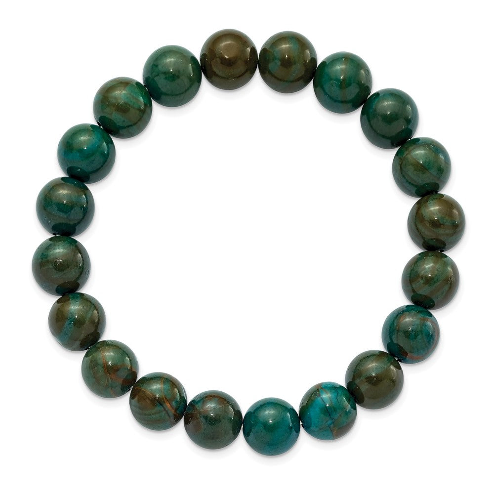 Green Eye Agate Beaded Stretch BraceletSRB2870