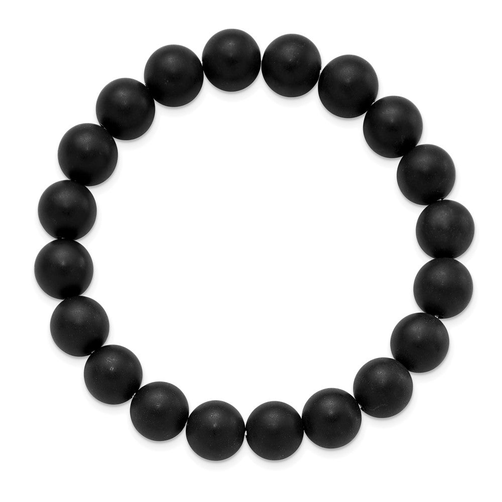 Black Agate Beaded Stretch BraceletSRB2872