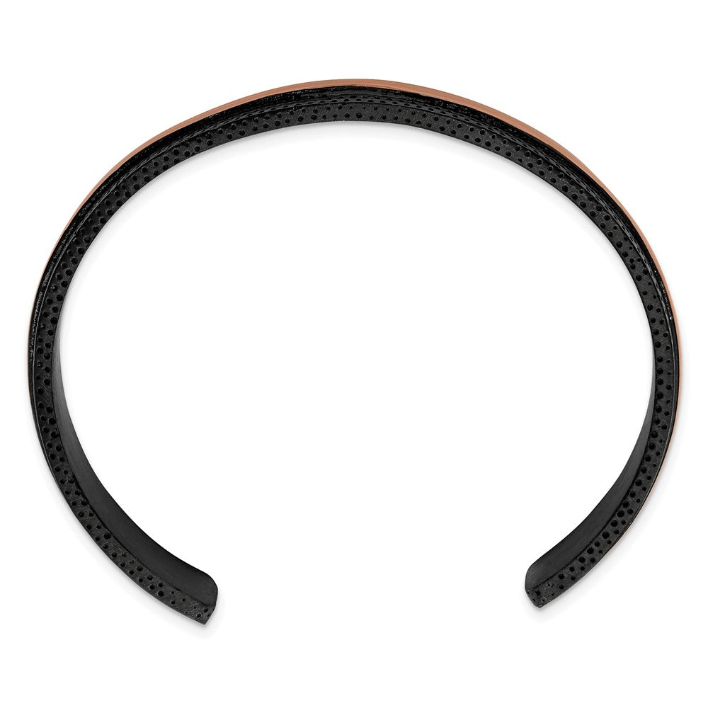 Stainless Steel Polished and Textured Black/Brown IP-plated 10mm BangleSRB2909