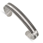 Load image into Gallery viewer, Stainless Steel Antiqued and Polished 10mm Cuff BangleSRB2923