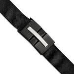 Load image into Gallery viewer, Stainless Steel Polished Black IP-plated Mesh Adjustable Magnetic BraceletSRB2938