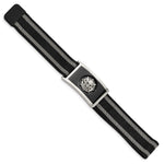 Load image into Gallery viewer, Stainless Steel Polished Black IP-plated Mesh Adj Magnetic Skull BraceletSRB2939