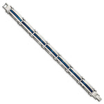 Load image into Gallery viewer, Stainless Steel Polished Blue IP-plated 8.5in Link BraceletSRB2953-8.5