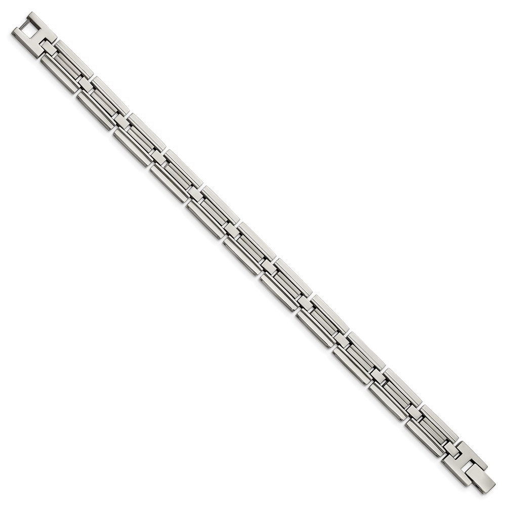 Stainless Steel Brushed and Polished 8.5in Link BraceletSRB2956-8.5