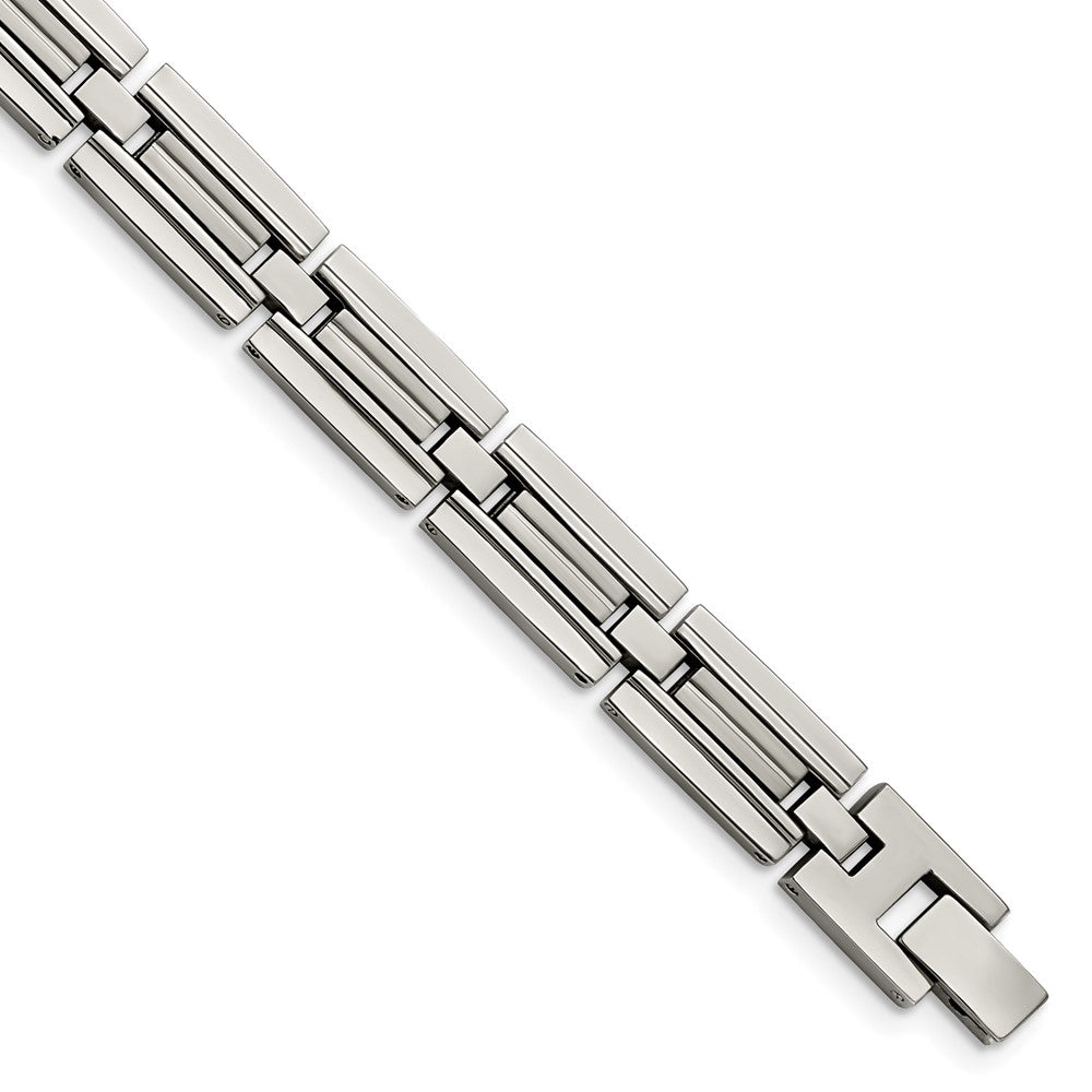 Stainless Steel Brushed and Polished 8.5in Link BraceletSRB2956-8.5
