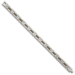 Load image into Gallery viewer, Stainless Steel Polished Black and Rose IP-plated 8.5in Link BraceletSRB2957-8.5