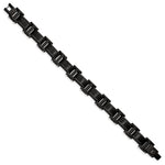 Load image into Gallery viewer, Stainless Steel Brushed and Polished Black IP-Plated 8.25in Link BraceletSRB2959-8.25