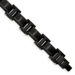 Load image into Gallery viewer, Stainless Steel Brushed and Polished Black IP-Plated 8.25in Link BraceletSRB2959-8.25