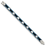 Load image into Gallery viewer, Stainless Steel Brushed and Polished Black & Blue IP-plated 8.75in BraceletSRB2960-8.75