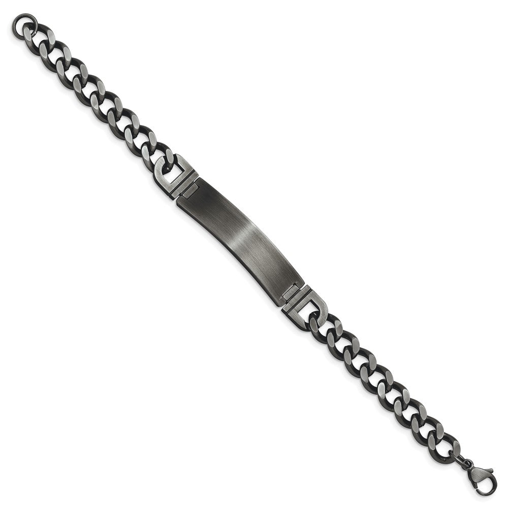 Stainless Steel Brushed Antiqued White Bronze Plated 8.75in ID BraceletSRB2962-8.75