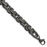 Load image into Gallery viewer, Stainless Steel Antiqued White Bronze Plated 8.5mm 8.5in BraceletSRB2963-8.5
