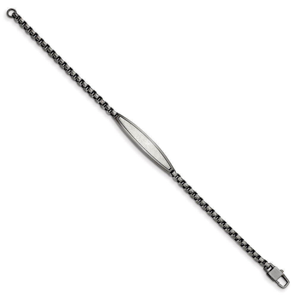 Stainless Steel Antiqued White Bronze Plated Scratch Finish  8.5in BraceletSRB2964-8.5
