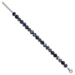 Load image into Gallery viewer, Stainless Steel Antiqued & Polished Sodalite 7.5in w/1in ext BraceletSRB2973-7.5