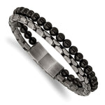 Load image into Gallery viewer, Stainless Steel Brushed Antique Bronze-plated IP Agate w/.5in ext BraceletSRB2980-8.5
