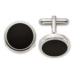 Load image into Gallery viewer, Stainless Steel Black IP-plated Circle Cuff LinksSRC221