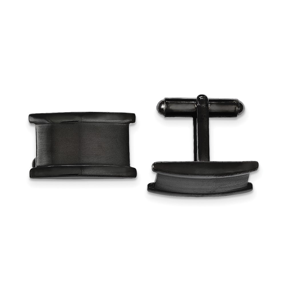 Stainless Steel Polished Black IP-plated CufflinksSRC233