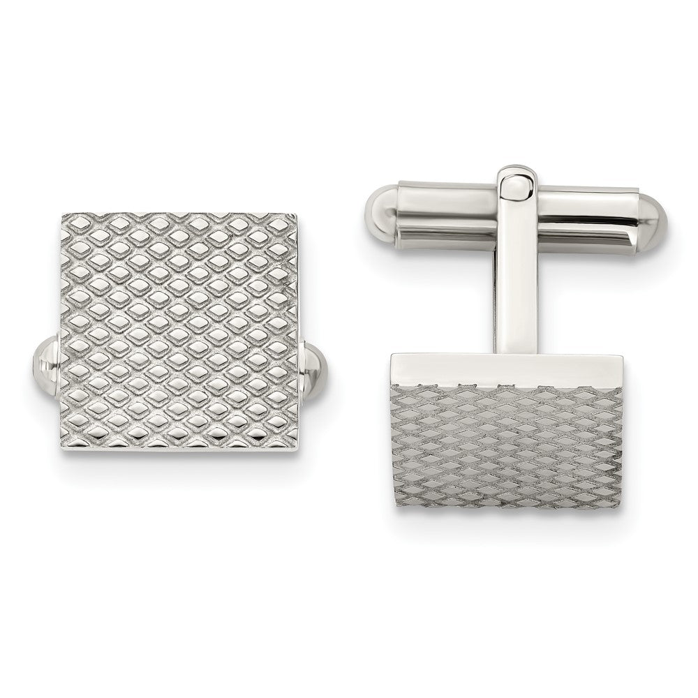 Stainless Steel Polished & Textured CufflinksSRC234