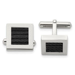 Load image into Gallery viewer, Stainless Steel Polished Black IP-plated Wire CufflinksSRC280