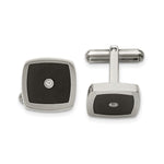 Load image into Gallery viewer, Stainless Steel Polished Enameled CZ CufflinksSRC284