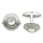 Load image into Gallery viewer, Stainless Steel Mother of Pearl Polished CufflinksSRC294