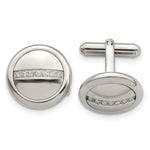 Load image into Gallery viewer, Stainless Steel Polished with CZ Circle CufflinksSRC300