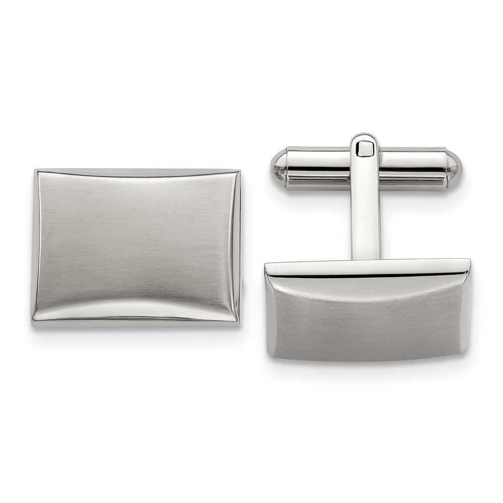 Stainless Steel Polished and Brushed CufflinksSRC308