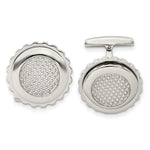 Load image into Gallery viewer, Stainless Steel Polished Textured Round CufflinksSRC311