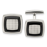 Load image into Gallery viewer, Stainless Steel Polished Black IP-plated CufflinksSRC324
