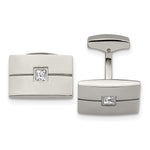 Load image into Gallery viewer, Stainless Steel Polished CZ CufflinksSRC347